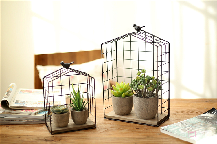 Pre-Order ชั้นวางของพื้นไม้ ทรงกรงนก แบบแขวนได้ Zakka มี 3 ขนาด มีสีดำ กับสีครีม