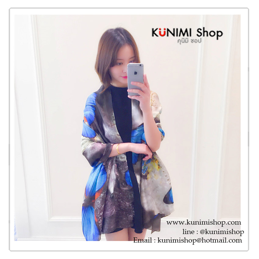 PR059 ผ้าพันคอแฟชั่น ผ้าคลุมไหล ลาสวย เก๋