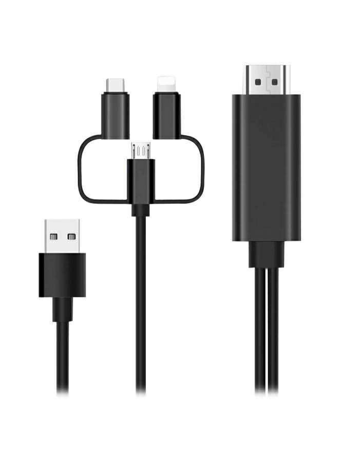 3in1 HDTV Adapter Phone to HDTV Cable Type-C/Micro USB/Phone to TV สายต่อมือถือเข้าทีวี รุ่นใหม่ UPGRADE