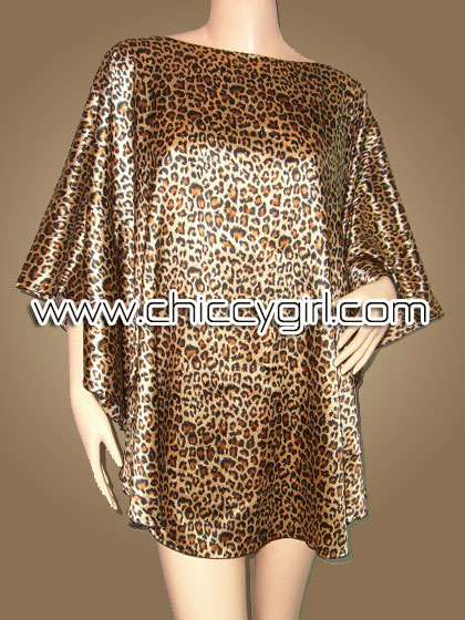 เสื้อแขนค้างคาวไปงาน ลายเสือดาว สีน้ำตาล สามารถพรางรูปร่างได้ดี ผ้าเงามันเนื้อดีใส่สบายมากๆ แบบเรียบหรู (หมดค่ะ)