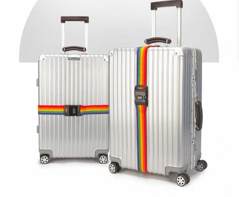 สายรัดกระเป๋าเดินทาง พร้อมรหัสล็อก Rainbow Travel Luggage Belt Suitcase Strap with Code Lock 1 เส้น
