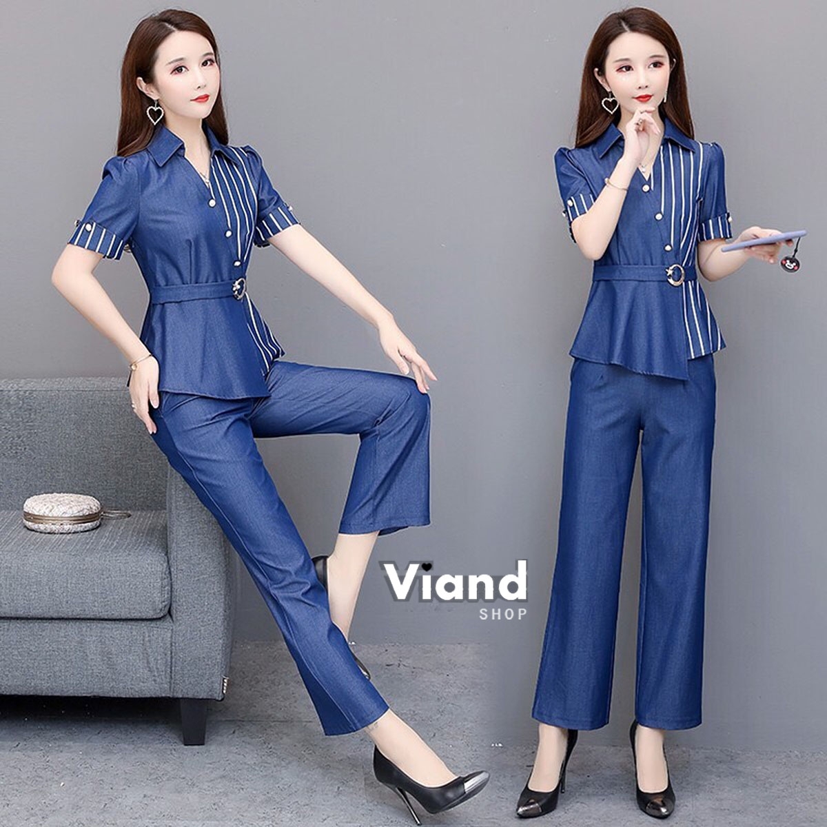 เสื้อผ้าเกาหลี พร้อมส่ง เซ็ท2ชิ้นสุดคุ้มค่า