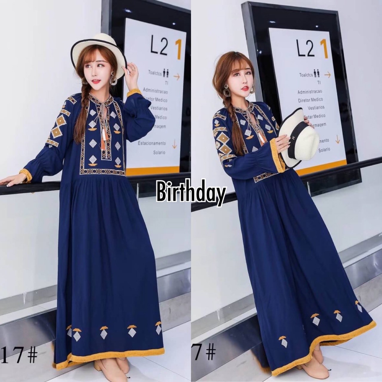 เดรสแฟชั่น พร้อมส่ง เดรสยาว สไตล์Boho