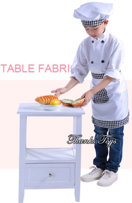 ชุดเชฟแขนยาวลายตารางขาวดำ