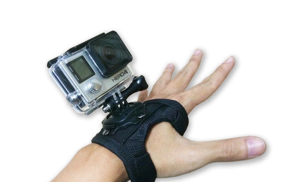 ที่สวมมือพร้อมหมุน 360 องศาสำหรับกล้อง Action