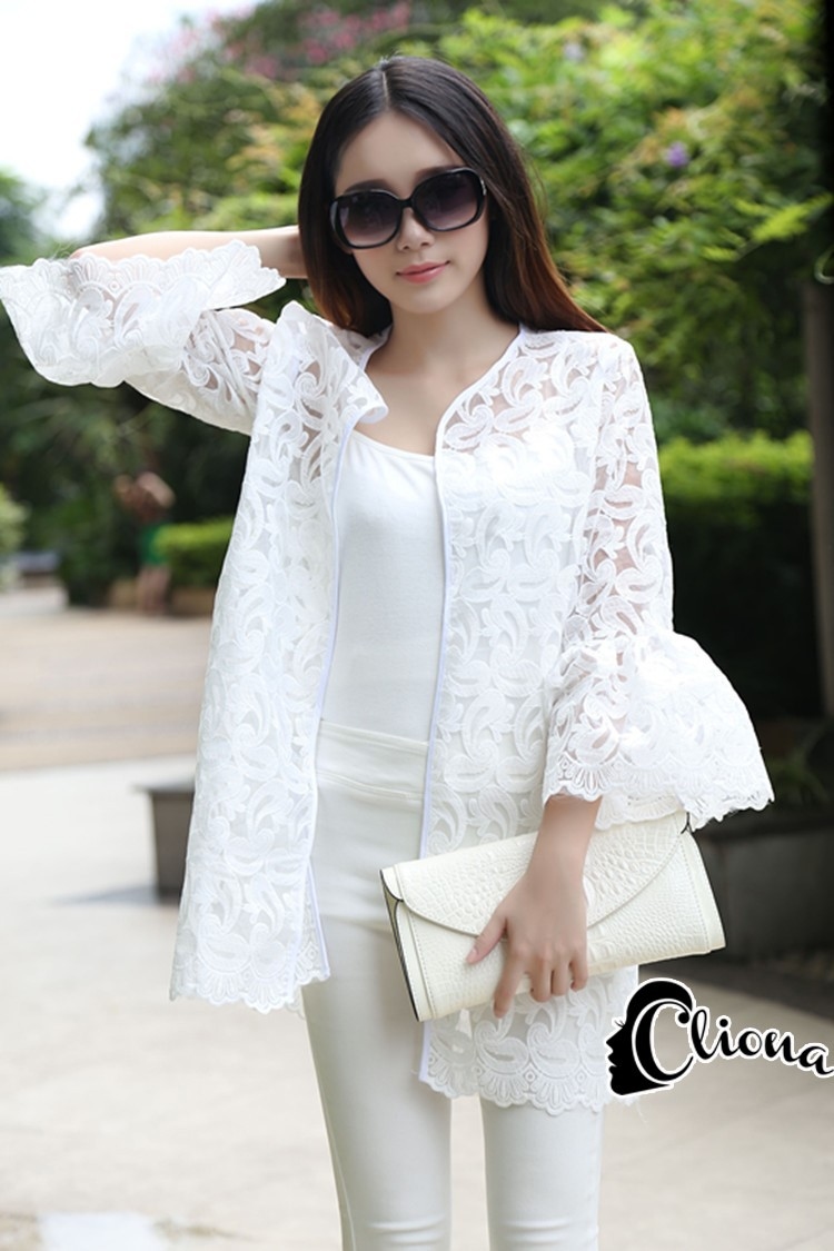 พร้อมส่ง เสื้อคลุมผ้าแก้วปักลาย