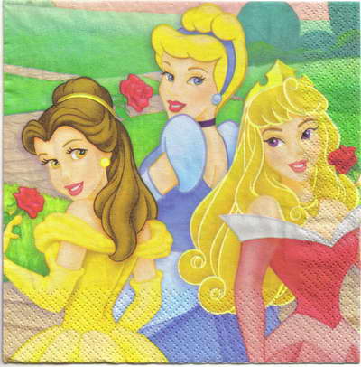 แนวภาพการ์ตูน Disney Princess เจ้าหญิงดีสนี่ย์ เป็นภาพเต็มแผ่น กระดาษแนพกิ้นสำหรับทำงาน เดคูพาจ Decoupage Paper Napkins ขนาด 33X33cm