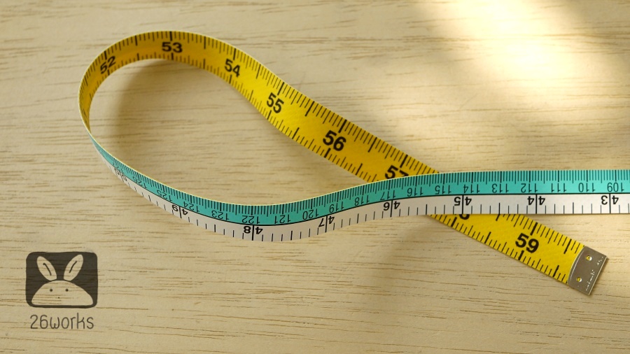 สายวัด Hoechstmass 152 cm/60 inch สีฟ้า-ขาว หลังเหลือง