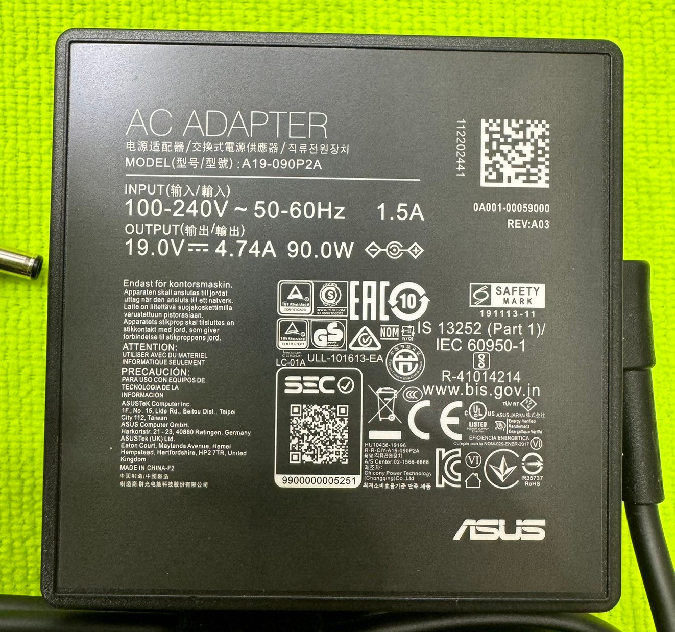 AdapterAsus 19V 4.74A 4.5x3.0 (90W) ORG