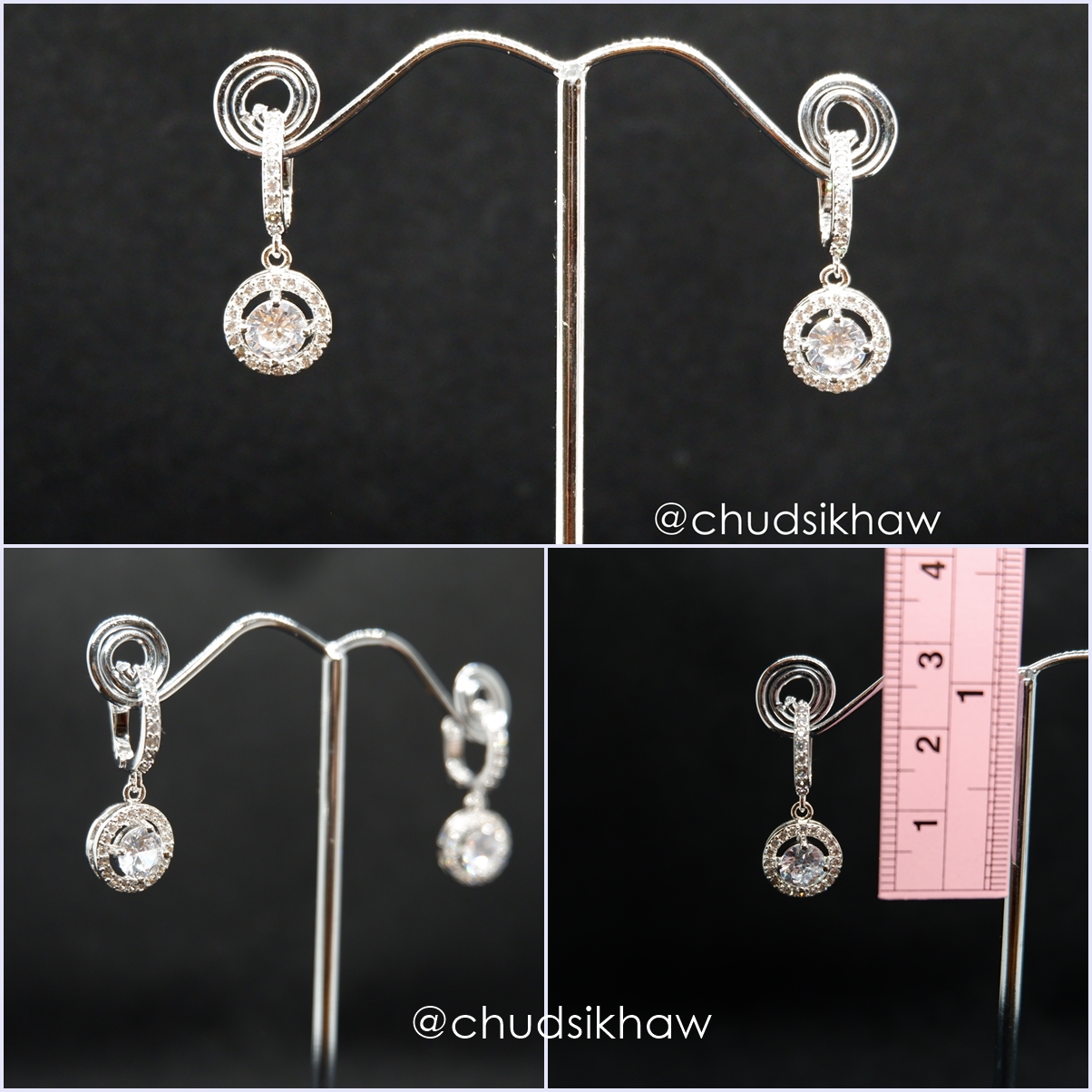 ต่างหูหลายแบบน่ารัก เล่นไฟ มุกแวววาว สวย ราคา 190 - 350 บาท