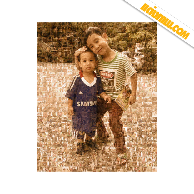 ภาพโมเสก Retro แบบซีเปีย