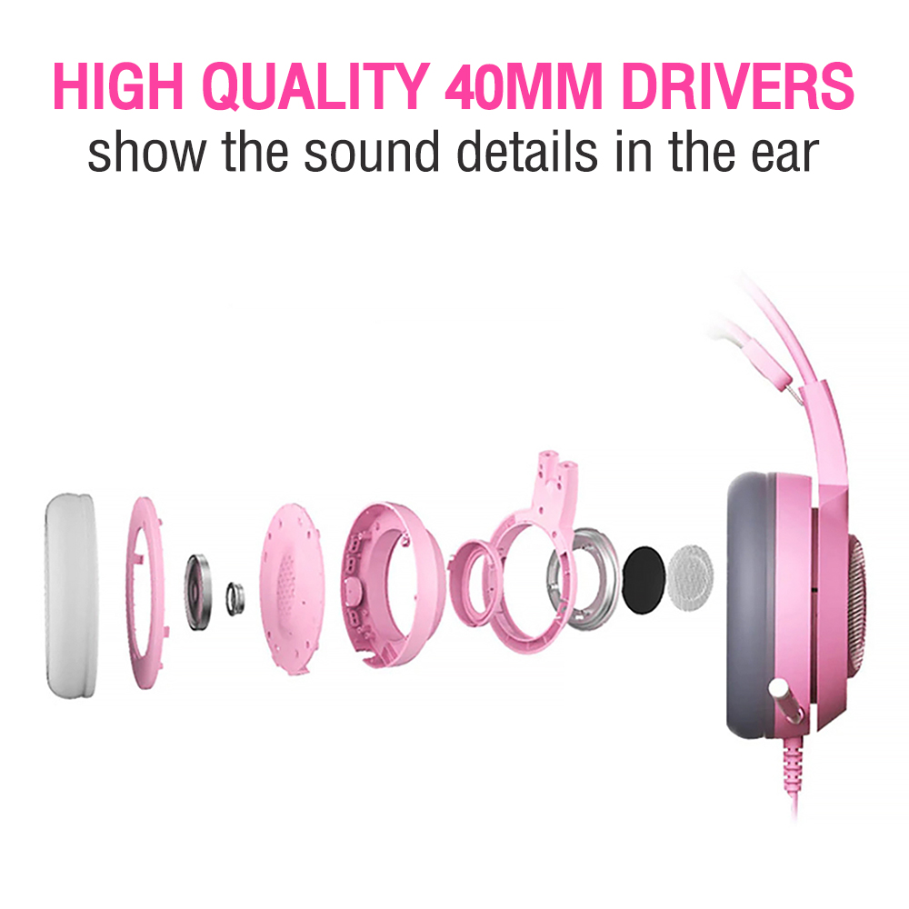 HEADSET+MIC 7.1 OKER G951 GAMING - PINK 