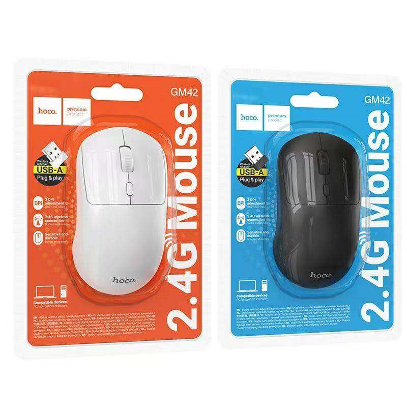 HOCO GM42 Platino 2.4G Wireless Mouse White เม้าส์ไรสาย เม้าส์บลูทูธ