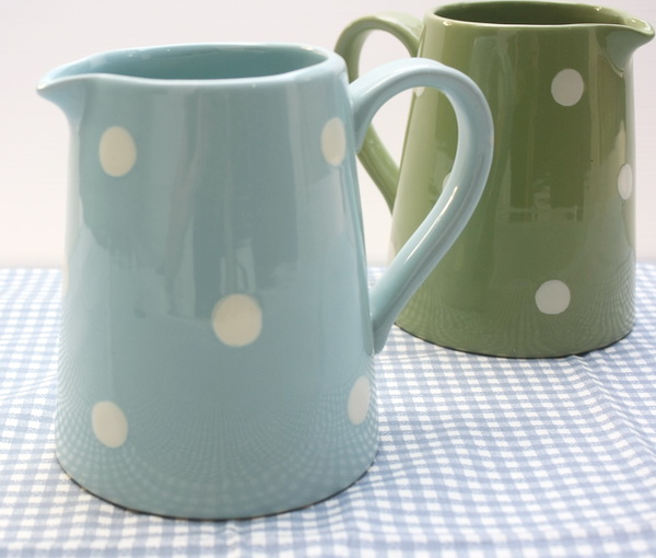 เหยือกน้ำขนาดกลางสไตล์วินเทจ ลายจุด Polka Dot สีเทอร์คอย ecp design est 1977 UK