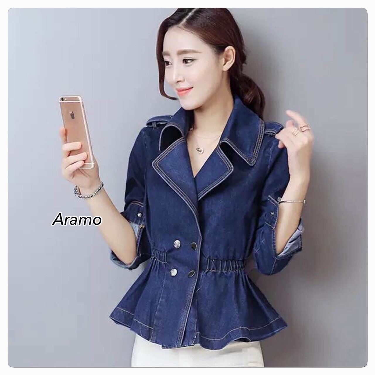 เสื้อเกาหลี พร้อมส่ง Blazer งานยีนส์
