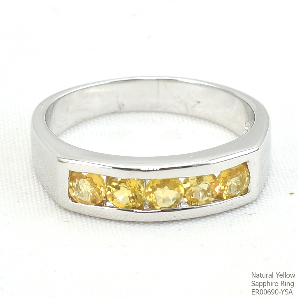 SKJewelryFactory แหวนเเถว บุษราคัมแท้ ER00690-YSA