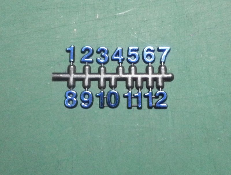 ชุดตัวเลขสำหรับประกอบนาฬิกา สีน้ำเงินขอบดำ ตัวเลขสูง 9มม อุปกรณ์ DIY