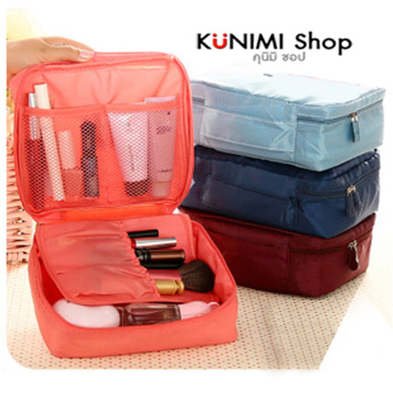 GB072 กระเป๋าใส่เครื่องสำอางค์ กระเป๋าจัดเก็บสิ่งของ อุปกรณ์อาบน้ำ พกพาเดินทางท่องเที่ยว Ver.2 มี 6 สี ขนาด 21 x 16 x 8 cm.