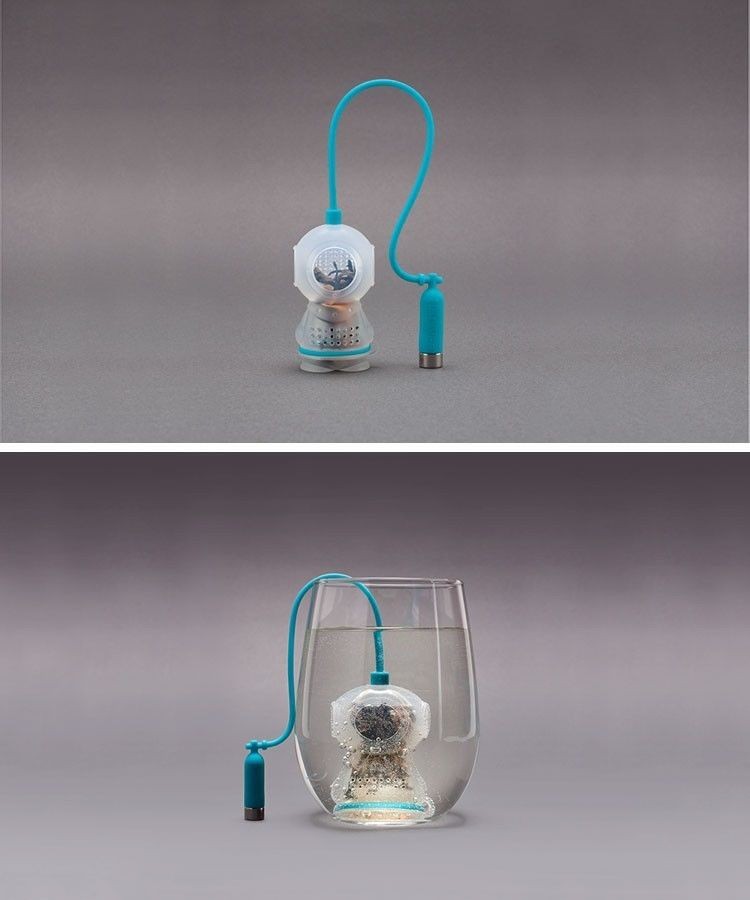 ที่กรองชา ซิลิโคน tea infuser ลายนักประดาน้ำ พร้อมถังออกซิเจน มี 9 สี