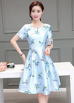 พร้อมส่ง เดรสสีฟ้า เดรสทำงาน เดรสออกงาน