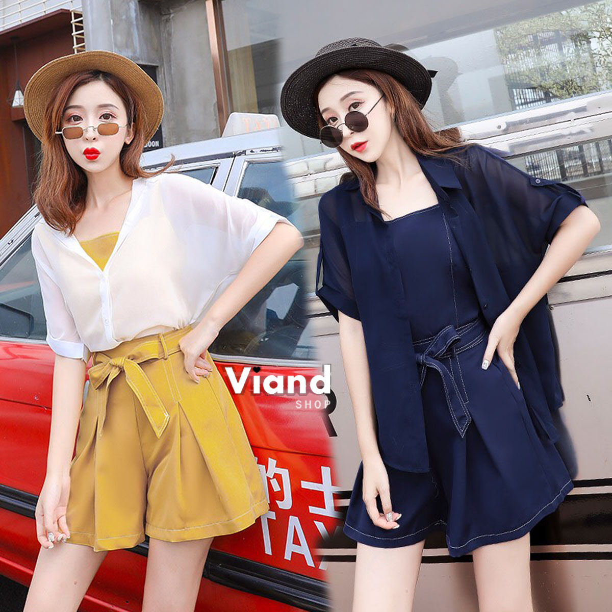 เสื้อผ้าเกาหลี พร้อมส่ง เซ็ท4ชิ้น