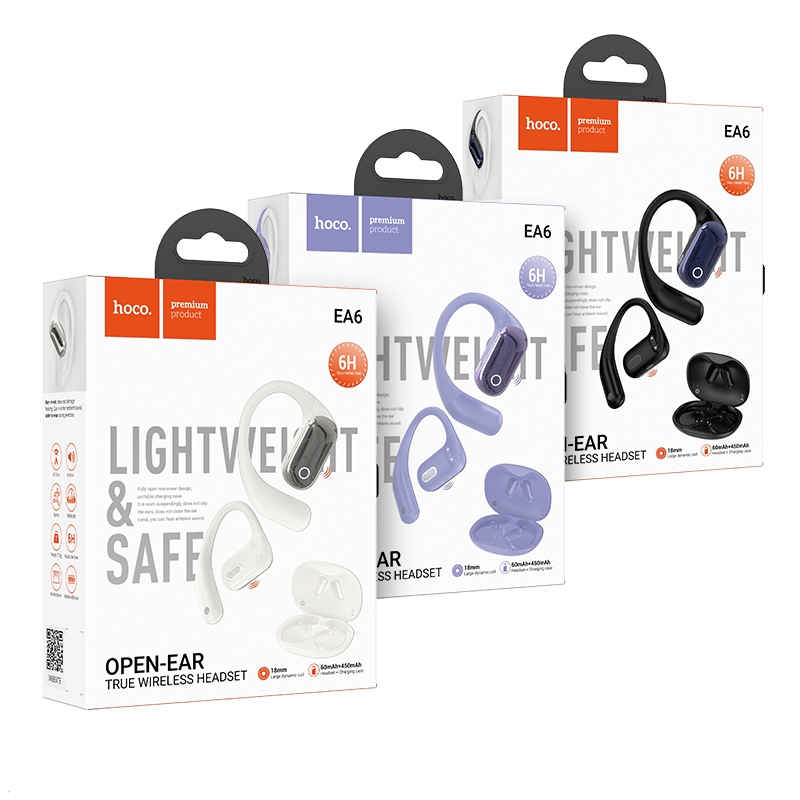 Hoco EA6 Melody open true wireless BT Headset หูฟังบลูทูธไร้สาย พร้อมตลับชาร์จในตัว