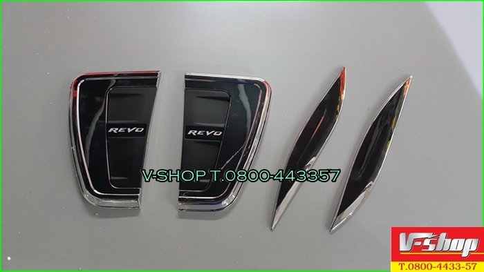 Sidevent+คิ้วฝากระโปรงหน้า Hilux REVO ตัวยกสูง