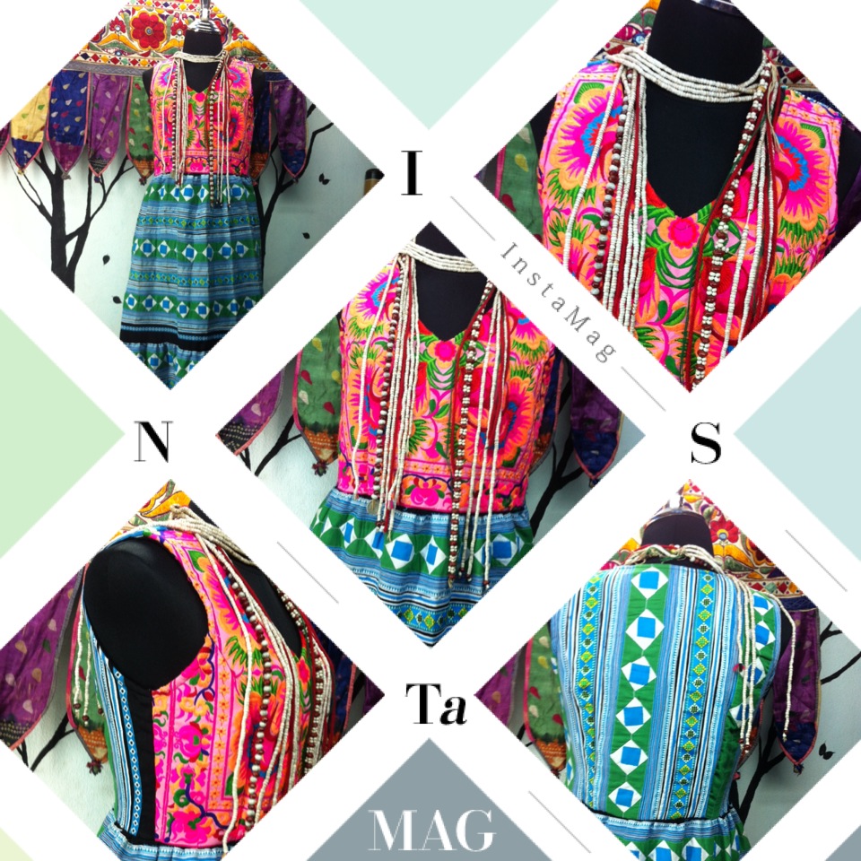 ชุดแซก เดรสผ้าชาวเขา ผ้าเขียนเทียน ผ้าลูกเต๋า HD009F / Casual tribal/ethnic look HD009F