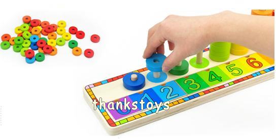 บล็อกไม้เรนโบว์นับเลข