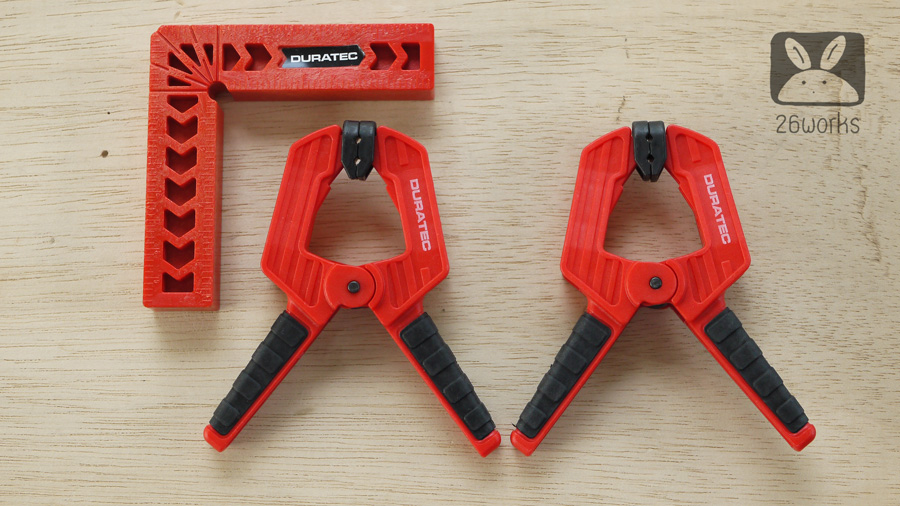 Clamping squares 4 นิ้ว + ตัวหนีบเล็ก 2 ตัว