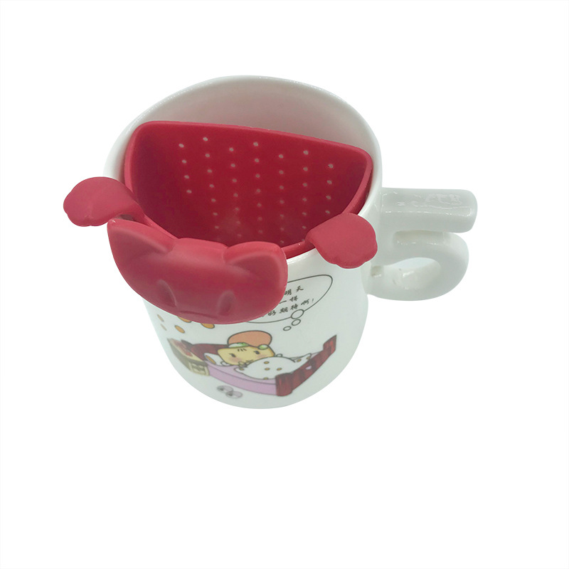 ที่กรองชา ซิลิโคน tea infuser ลายแมวเกาะถ้วย มี 3 สี