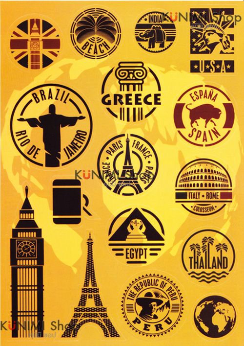 STGP006 สติกเกอร์ Sticker กระดาษเคลือบกันน้ำ ลายการ์ตูน กราฟฟิก วินเทจ สวย เท่ห์ ติดกระเป๋า ของใช้ ตู้ ผนัง ตกแต่งสิ่งของ