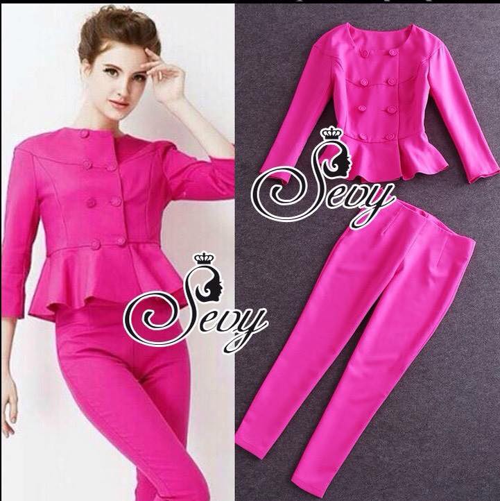 พร้อมส่ง Set Working Women เสื้อมาพร้อมกับกางเกง