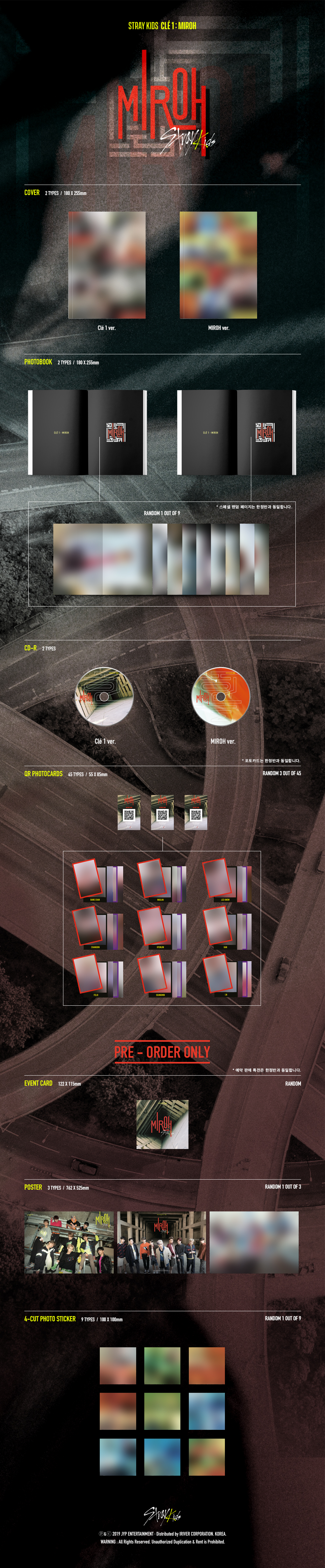 [Pre] Stray Kids : 4th Mini Album - STRAY KIDS - Clé 1 : MIROH (Normal Edition) (Random Ver.)