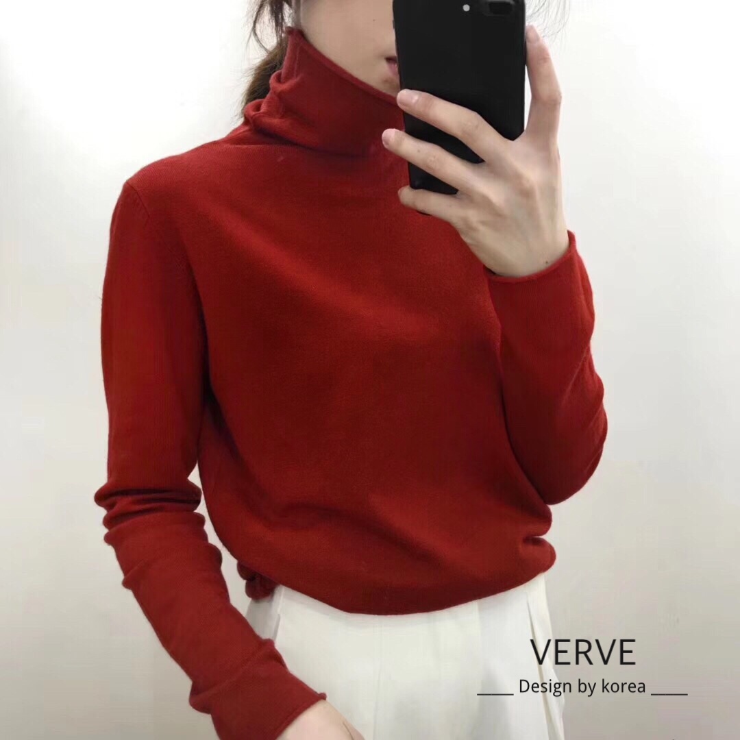พร้อมส่ง เสื้อไหมพรม คอเต่า สีสันสดใส