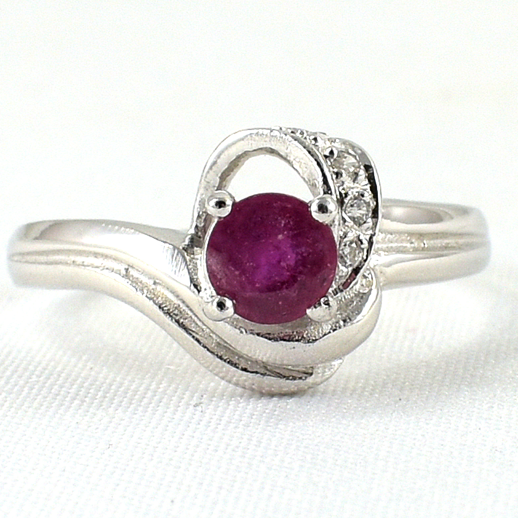 SKJewelryfactory แหวนเงินแท้ ฝังพลอยทับทิมแท้ ดีไซด์สวยไม่เหมือนใคร ER00806-RBY