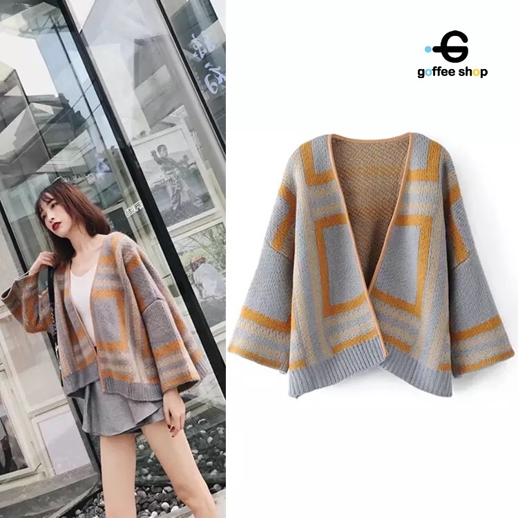 เสื้อเกาหลี พร้อมส่ง Cardigan ไหมพรม