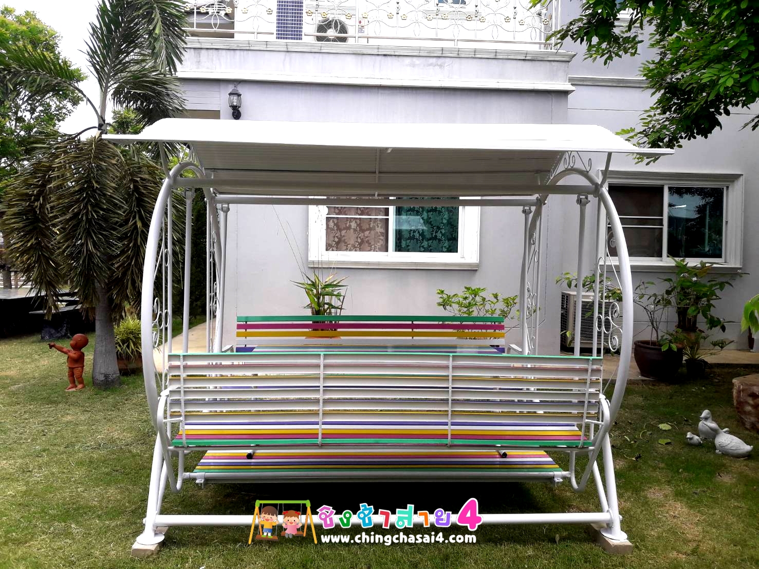 ชิงช้าใหญ่พิเศษ XXL มีหลังคา (โครงกลม) ที่นั่งขนาด 200 cm.