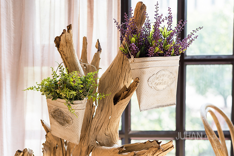 Pre-Order ตระกร้า ที่ใส่จดหมาย ดอกไม้ แขวนผนัง ปั้มพื้นผิวนูน ทำสีเก่า มี 3 ขนาด Zakka