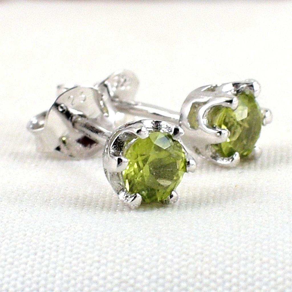 SKJewelryFactory EER00253-PDT ต่างหูพลอยแท้ ต่างหูสีเขียว ต่างหูพลอยเพอริดอทแท้ สีเขียวมะกอก