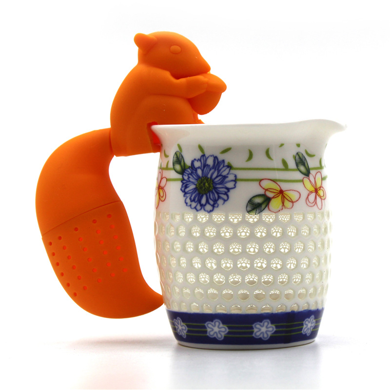 พร้อมส่ง ที่กรองชา ซิลิโคน tea infuser ลายกระรอก มี 6 สี