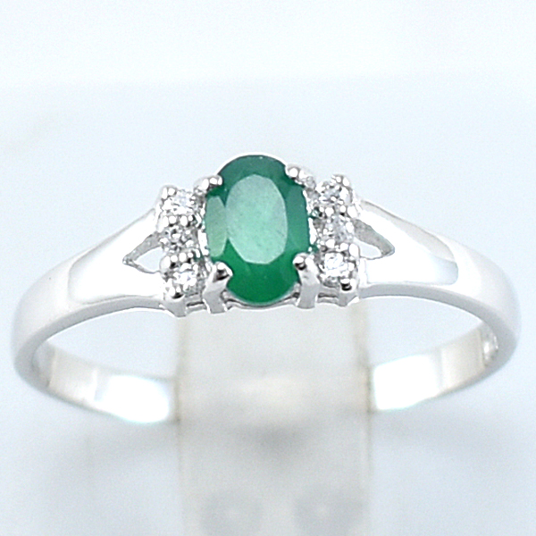 SKJewelryFactory แหวนน่ารักๆ แหวนเงินแท้ 92.5% ฝังพลอยกรีนอะเกทแท้ ER01203-GAG