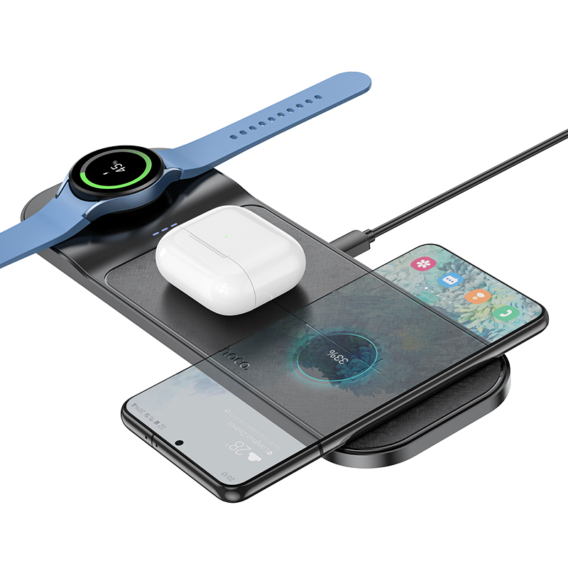 Hoco CQ6 แท่นชาร์จไร้สาย Wireless Charger 3-In-1 (Samsung)