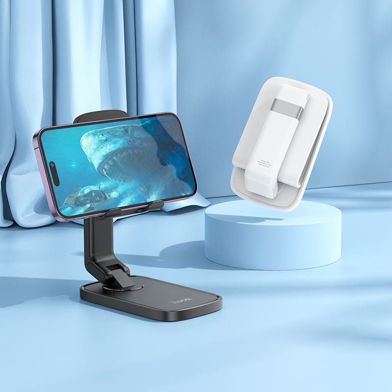 Hoco Tabletop holder “HD8 Blackfish” folding desktop stand ขาตั้งมือถือพับเก็บได้
