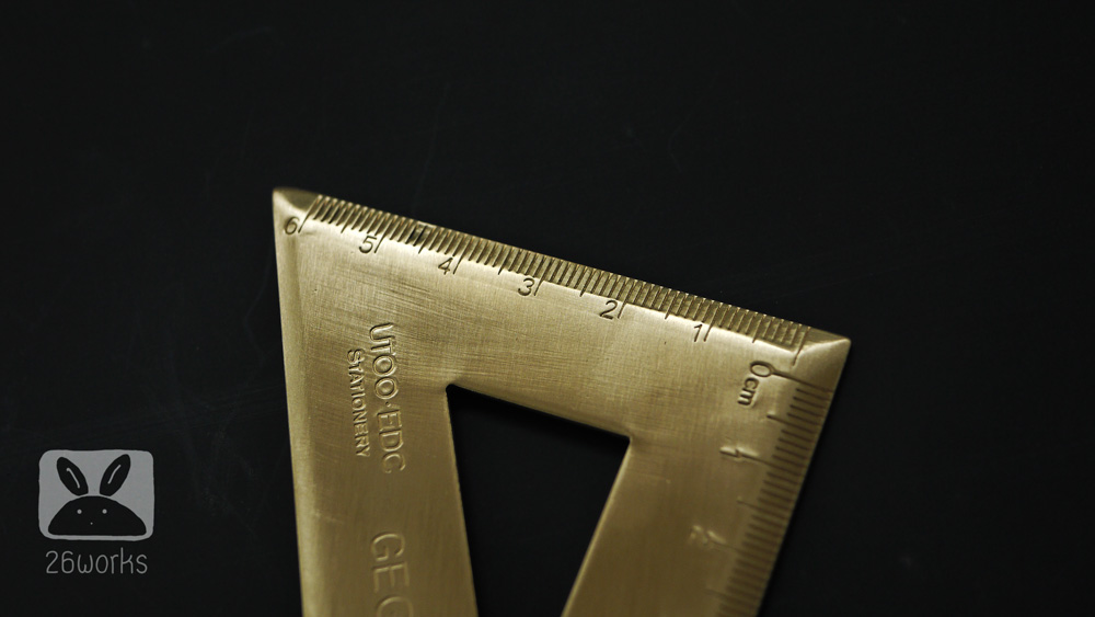 ไม้ฉากสามเหลี่ยม สเกล 6x10 cm ทองเหลือง