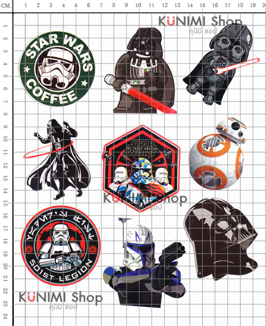 สติกเกอร์ Star war ลายการ์ตูน กราฟิตี้ ติดรถยนต์, มอเตอร์ไซต์, จักรยาน, กระเป๋า, ติดผนัง ของใช้ต่างๆ สติกเกอร์PVCกันน้ำ ลายสวย เก๋ น่ารัก มีสไตล์ เท่ห์ ไม่ซ้ำใคร(1เซ็ต มี25ชิ้น)