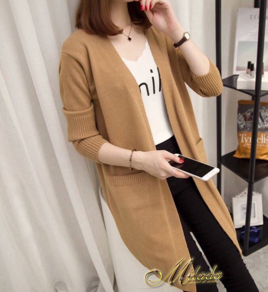 เสื้อคลุมไหมพรมเกาหลี พร้อมส่ง