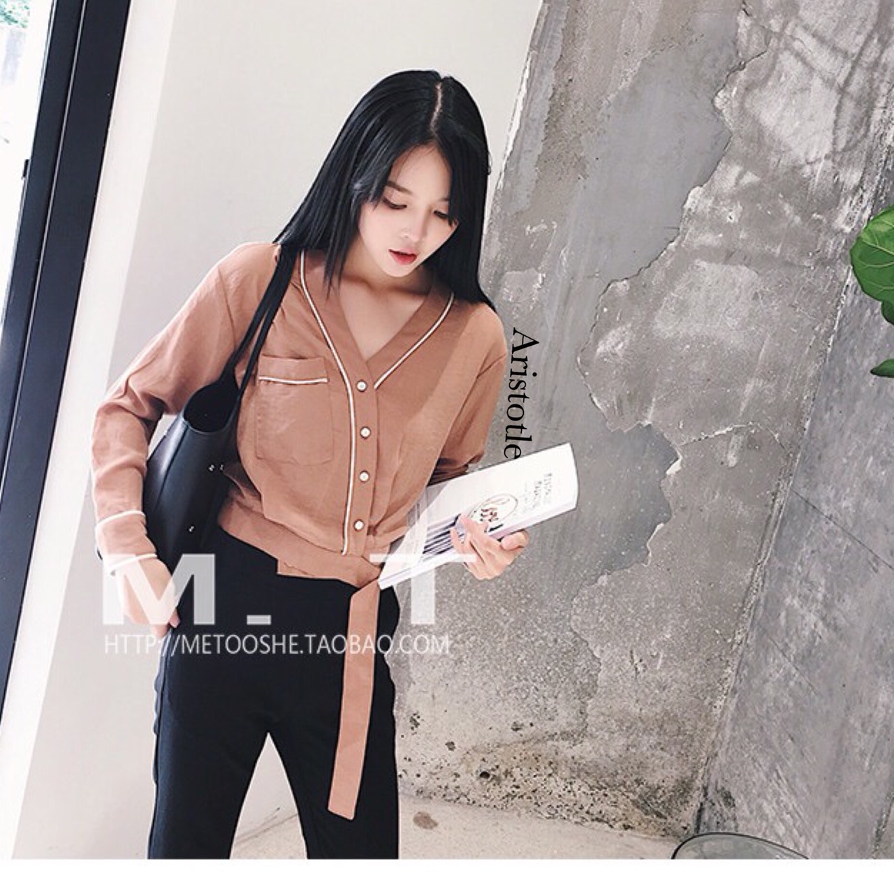 เสื้อเกาหลี พร้อมส่ง Shirt เสื้อเชิ้ตคอวี