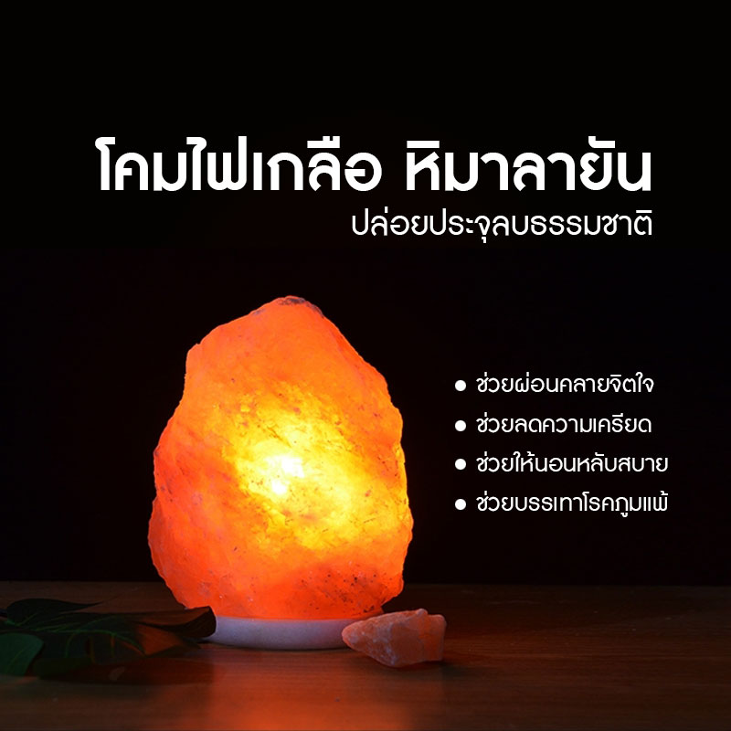 โคมไฟเกลือหิมาลัย Himalayan Salt Lamp โคมไฟแก้ภูมิแพ้ หินเกลือหิมาลัย