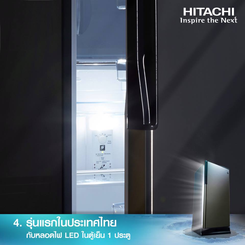Hitachi ตู้เย็น 1 ประตู พร้อมชั้นวางกระจกแก้วนิรภัย รุ่น R-64V4 ขนาด 6.6คิว (สีซิลเวอร์) ช่องน้ำแข็ง I-DEFROST ลดนํ้าแข็งเกาะ